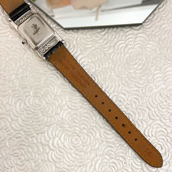 Pearl Rhinestone Embellished Art Deco Style Tank Watch with "Floating" Crystals - Picture 14 of 14